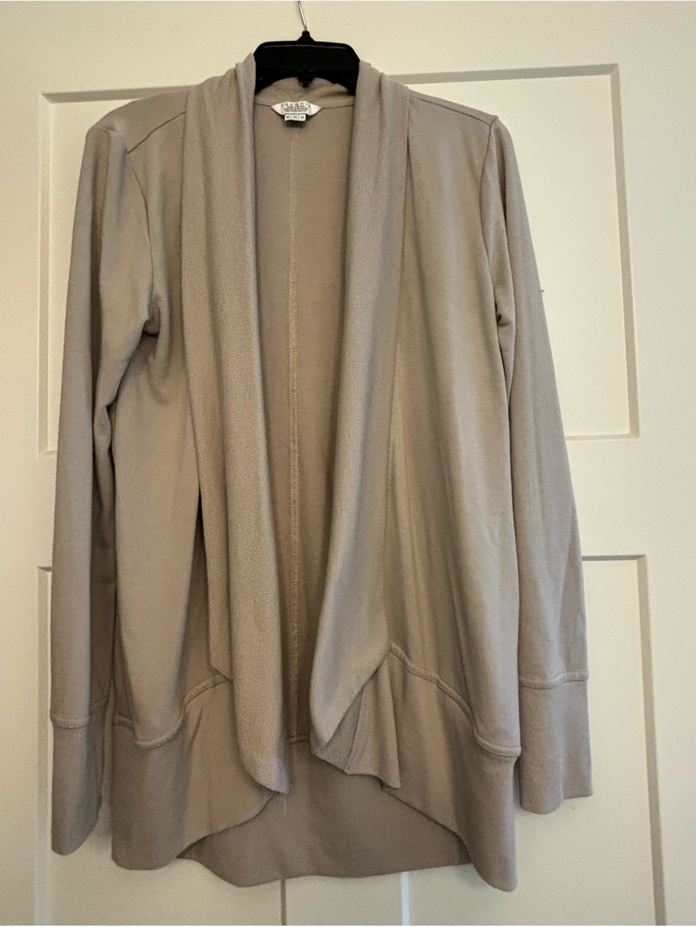 Danskin Taupe Open-Front Draped Cardigan M